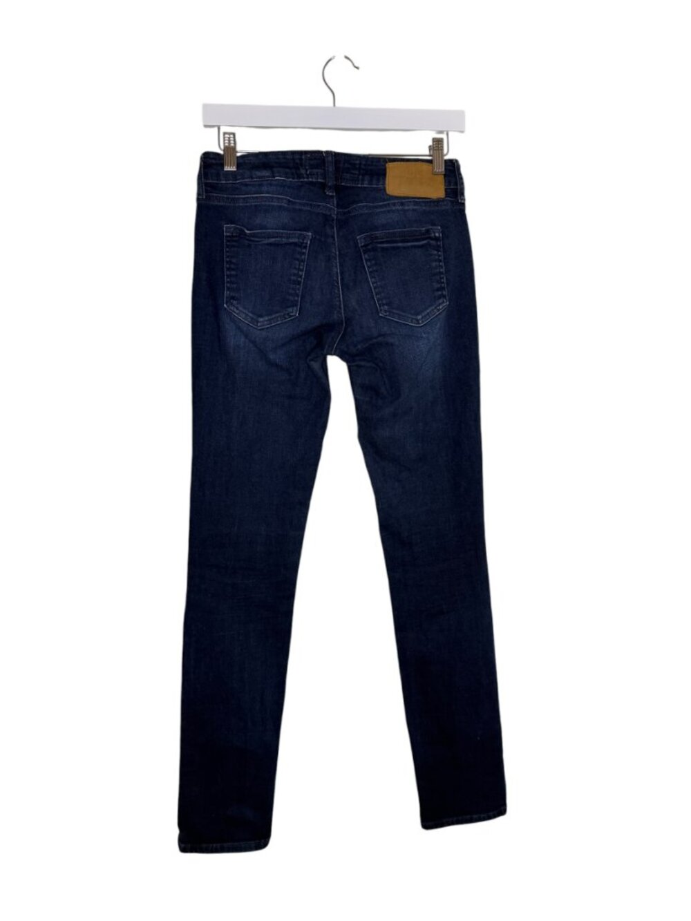 H&M LOGG Skinny Jeans Low Rise Pants Women Dark Blue Rinse 27 - Picture 4 of 8